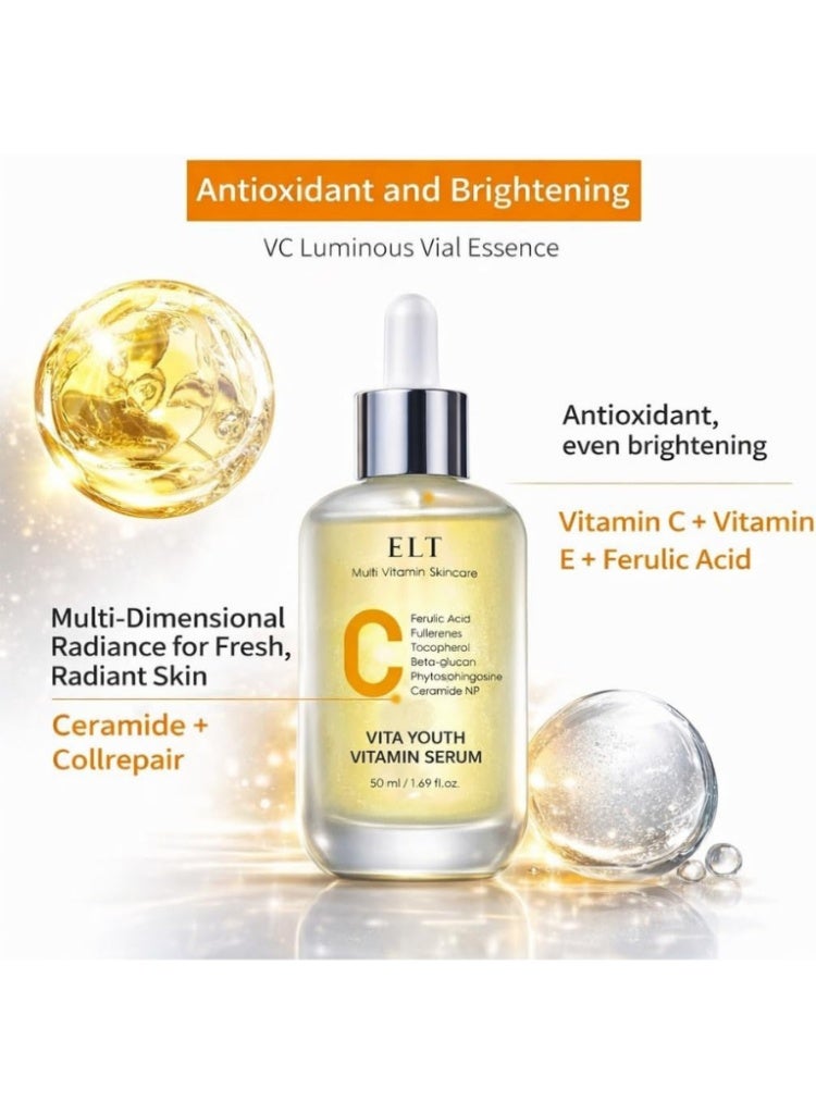 اي ال تي ELT Vita Youth Vitamin C Serum 50ml – سيروم فيتامين C متعدد الفيتامينات لتفتيح وتهدئة البشرة - Image 3